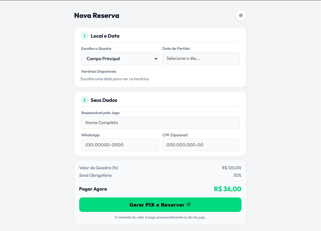Aplicativo de agendamento de quadras esportivas